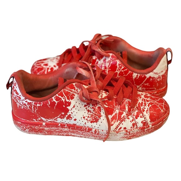 adidas Shoes - Adidas NEO Red White Splatter Sneakers Shoes Womens 7